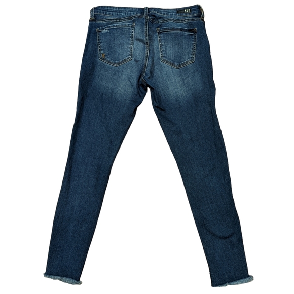 Kut from the Kloth Connie Ankle Skinny Raw Frayed High Low Hem Mid Rise Jeans - Picture 4 of 9